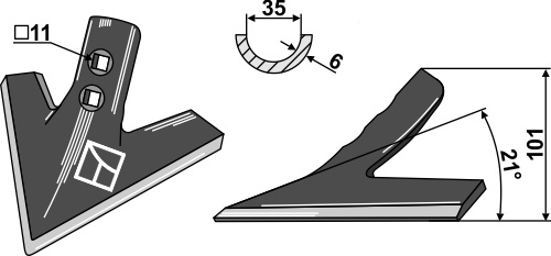 Gåsefodsskær 175mm