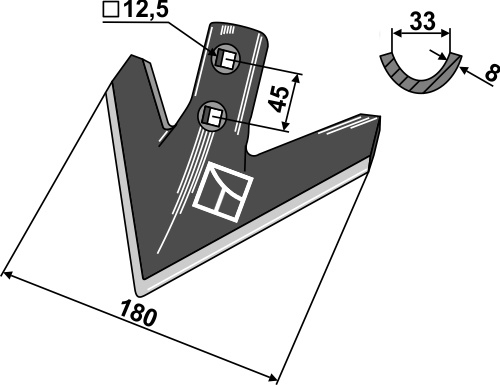 Gåsefodsskær 180mm