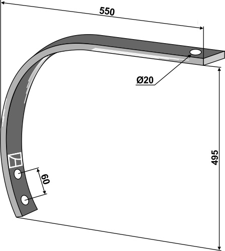 Fjedertand 55x20