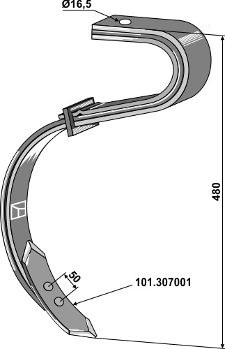 Harvetand - 2 1/2 Lag m. spids