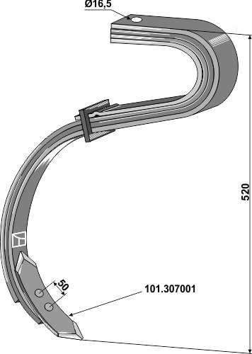 Harvetand - 3 1/2 Lag m. spids