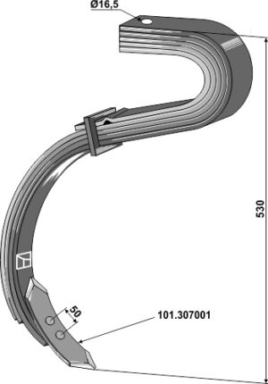Harvetand - 4 1/2 Lag m. spids