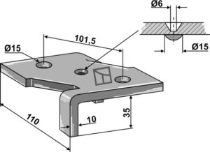 101.307512 Holder for 2 1/2 lags harvetand