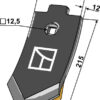 Skærspids 215x80x12mm - (hårdmetal belagt)