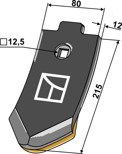 Skærspids 215x80x12mm - (hårdmetal belagt)