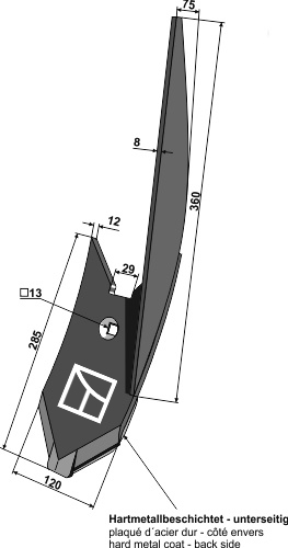 101.3374444 Kantskærspids - højre - (hårdmetal belagt) bagside