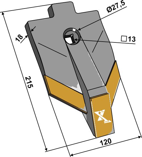 Skærspids 215x120x18mm - (hårdmetal belagt)