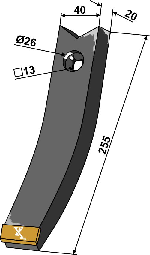 Skærspids 255x40x20mm - (hårdmetal belagt)