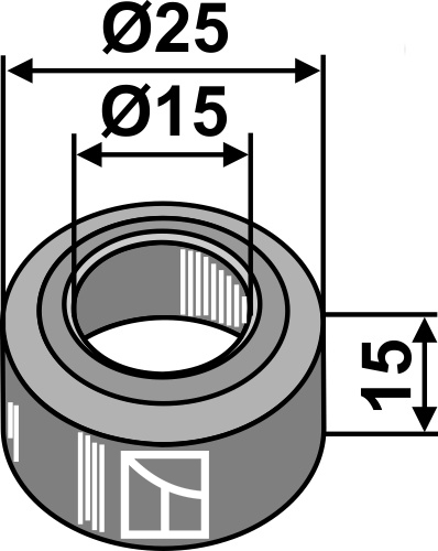Bøsning Ø25x15xØ15