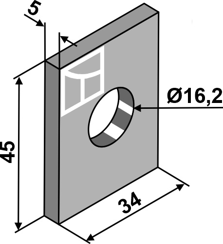 Mellemplade Ø16,2