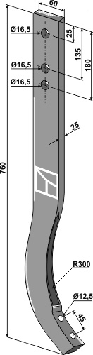 Harvetand 760mm