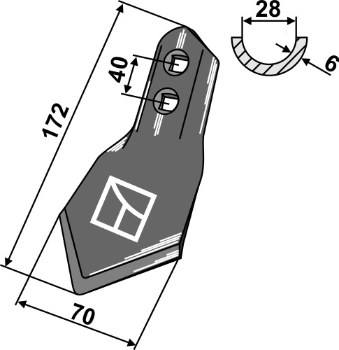 Gåsefodsskær 70x6mm