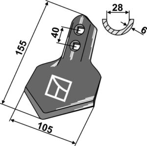 101.552 Gåsefodsskær 105x6mm