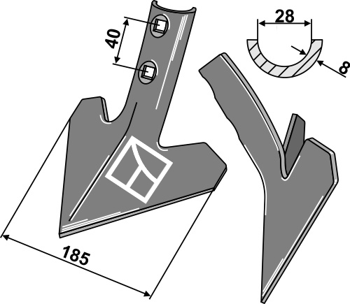Gåsefodsskær 185mm