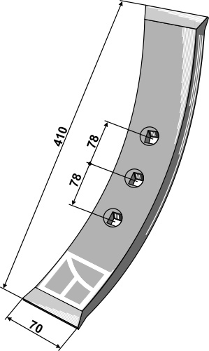 Stubharvetand 410x70x10mm - Mammut
