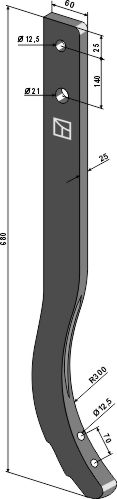 Stubharvetand - 680mm