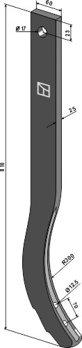 Stubharvetand - 810mm