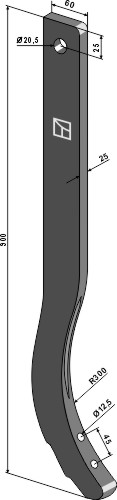 Stubharvetand - 900mm
