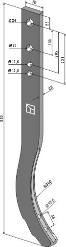 Stubharvetand - 880mm