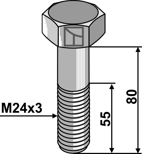 Skrue M24x3 - 8.8