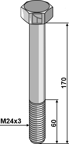 Skrue M24x3 - 8.8