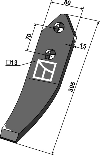 Skærspids 305x80x15mm