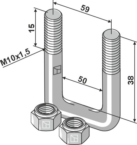 Spændebøjle - M10x1,5