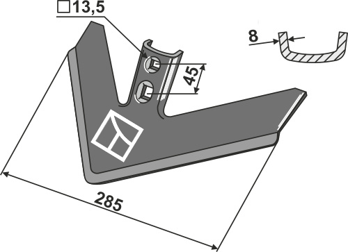 Gåsefodsskær 285mm