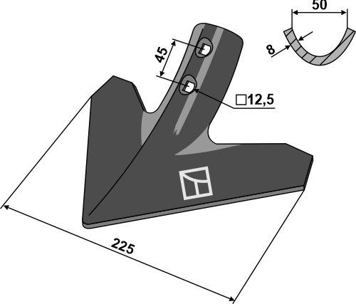 Gåsefodsskær 225mm