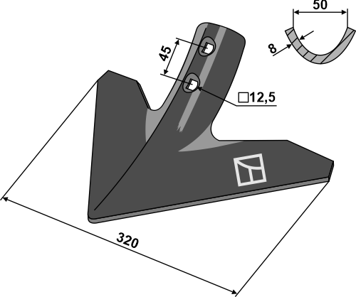 Gåsefodsskær 320mm