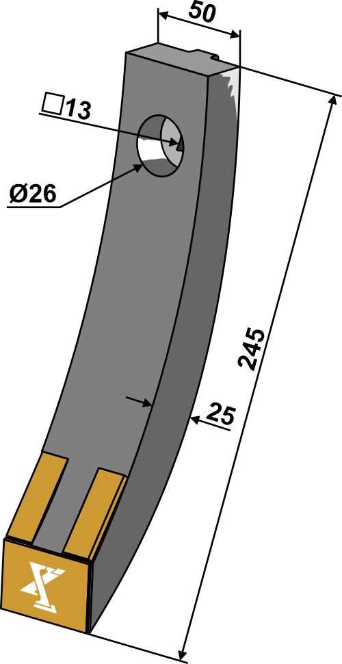 Skærspids 50mm - (hårdmetal belagt)