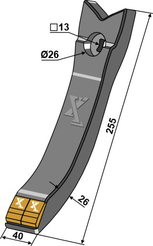 Skærspids 40mm - (hårdmetal belagt)
