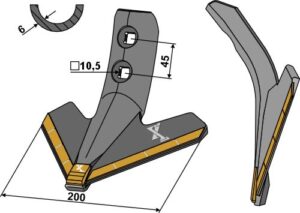 Gåsefodsskær 200mm - (hårdmetal belagt)