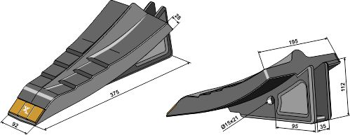 101.ext-1046 Undergrundsløsner skær 92mm - (hårdmetal belagt)