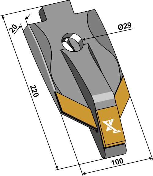 Skærspids 100mm - (hårdmetal belagt)