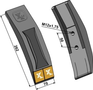 Skærspids 70mm - (hårdmetal belagt)