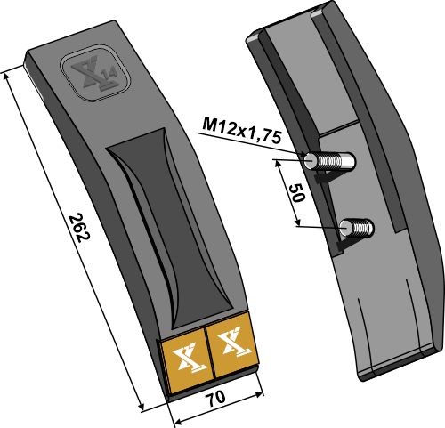 Skærspids 70mm - (hårdmetal belagt)