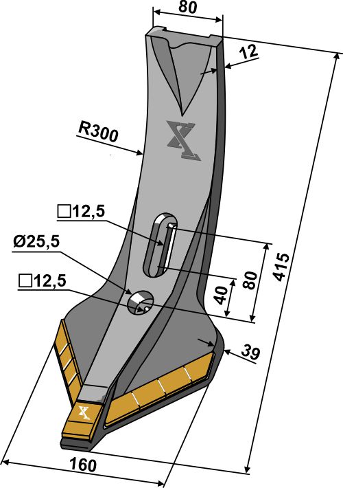 101.ext-1089 Spids venstre - (hårdmetal belagt)