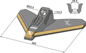 Gåsefodsskær 265mm (hårdmetal belagt)