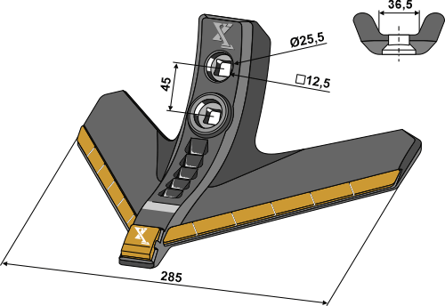 101.ext-1115 Gåsefodsskær 285mm (hårdmetal belagt)