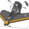 101.ext-1116 Gåsefodsskær 260mm (hårdmetal belagt)