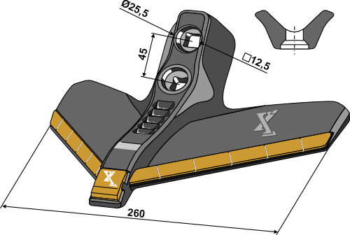 101.ext-1116 Gåsefodsskær 260mm (hårdmetal belagt)
