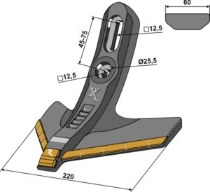 Gåsefodsskær 220mm (hårdmetal belagt)