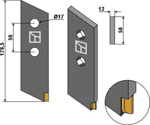 Spredetand (hårdmetal belagt)