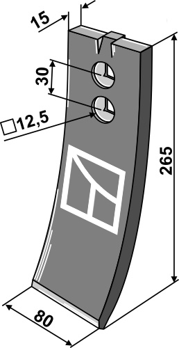 Skærspids 265x80x15mm
