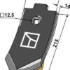 Skærspids 215x80x14mm - (hårdmetal belagt)