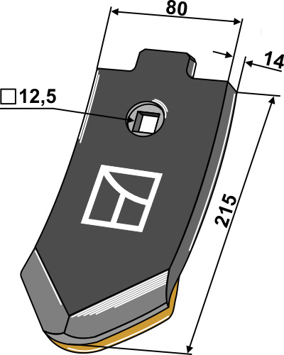 Skærspids 215x80x14mm - (hårdmetal belagt)