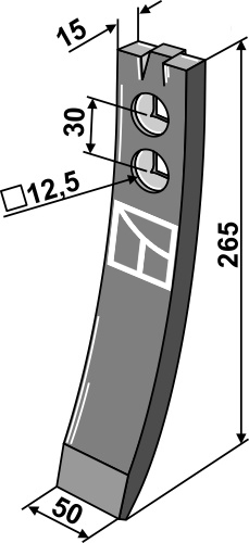 Skærspids 265x50x15mm