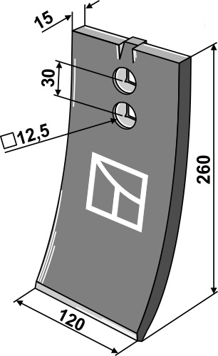 Skærspids 260x120x15mm