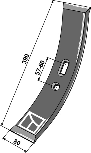 101.ind-1465 Stubharvespids 390x80X12mm (2 h - 57-60)